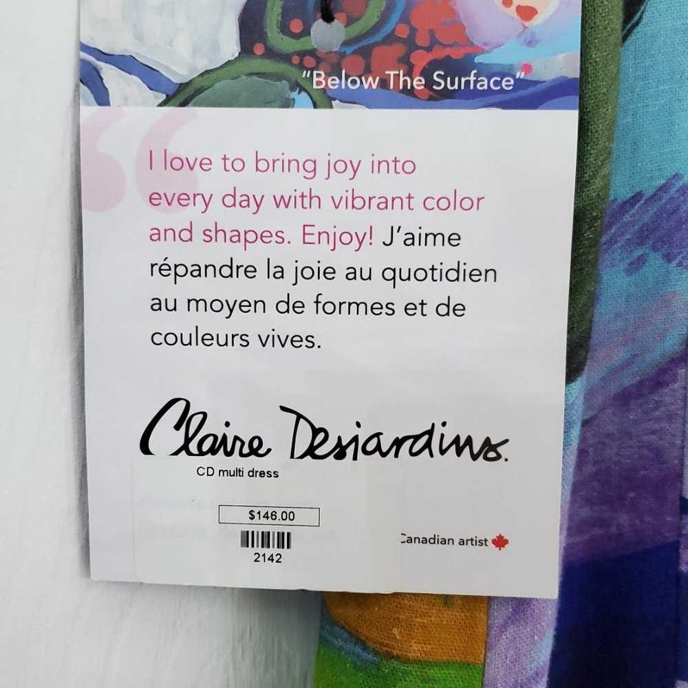 Claire Desjardins Linen Blend Watercolor Below the Surface Sleeveless Dress - Picture 8 of 15